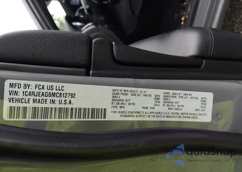 2021 Jeep Grand Cherokee Laredo X 4X2 z USA, uszkodzony, nr VIN 1C4RJEAG6MC812792